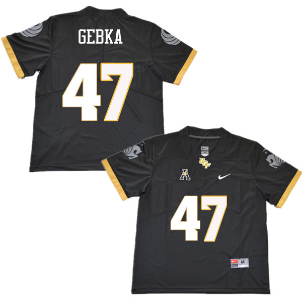 Men #47 Jonathan Gebka UCF Knights College Football Jerseys Sale-Black